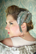Image of Sequinned Bridal Feather Hair Clip