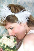 Image of Ostrich Feather Bridal Bow Headband 