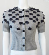 Image of Reversible Bubble Small Cardigan - Grey and Black