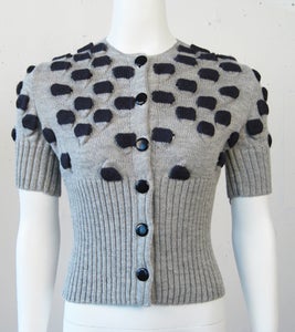 Image of Reversible Bubble Small Cardigan - Grey and Black