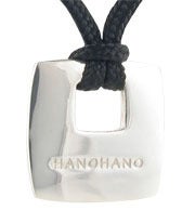 Image of He'e Nalu Sterling Silver Square HANOHANO (HONOR) Pendent with Sterling Silver Toggle