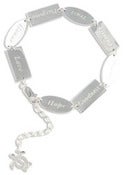 Image of He'e Nalu Sterling Silver Hawaiian Virtues Bracelet with Honu Charm