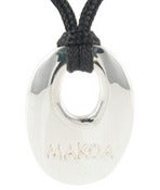 Image of He'e Nalu Large Sterling Silver Square MAKOA (COURAGE) Pendent with Sterling Silver Toggle