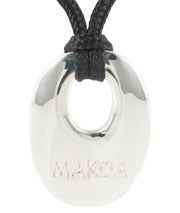 Image of He'e Nalu Large Sterling Silver Square MAKOA (COURAGE) Pendent with Sterling Silver Toggle