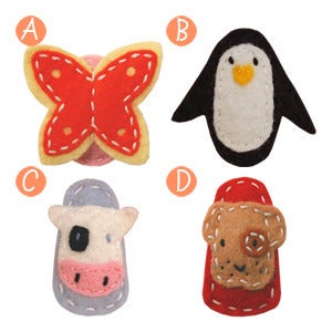 Little Girl Hair Clips  5-clips, hair, accesssories, butterfly, cow, puppy