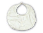 Image of Sarah Louise White Bib with Cross