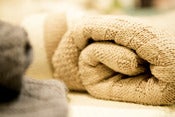 Image of Basket Weave Cot Blanket in Embroided Bag