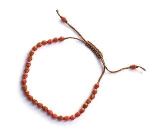 Image of Hand Knotted Czech Glass Bead Bracelet (Rose)