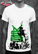 Image of DIE BRØKE Tee (GREEN + BLACK on WHITE)