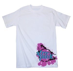 Image of Afro-Punk Tee 2, White w/ Pink & Blue Logo