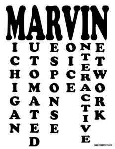 Image of Marvin spelled out 1