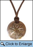Image of Mother-of-pearl Fijian Tiare Pendent on Brown Cotton Cord with Mother-of-pearl Toggle
