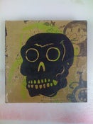 Image of Black Skull Wood Block 2