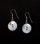 Image of Mother of Pearl Paua Button Drop Earrings