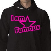 Image of I Am Famous Black & Neon Pink)Hoodie