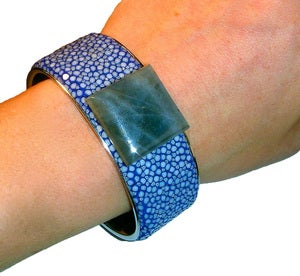 Image of Denim Stingray and Labradorite Cuff