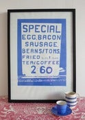 Image of Big Breakfast screenprint on paper - Blue