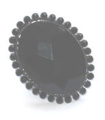 Image of Statement Black Oval Crystal Ring
