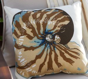 Image of FF Nautilus Shell Outdoor Fabric Pillow Panel Pottery Barn Fabric S351