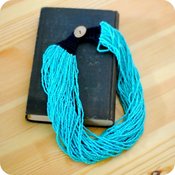 Image of Tiffany Blue Macrame Necklace 