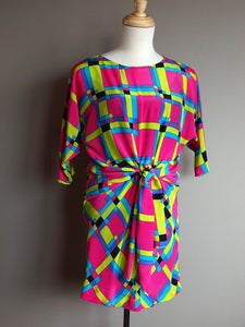 Image of Checkered Printed Silk Dress . D21