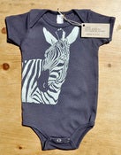 Image of Zebra One-piece (Silver on Navy)