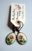 Image of Boucles d'oreilles Dormeuses Mini "rose rouge"