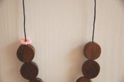 Image of robles wood and neon yarn necklace
