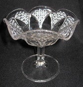 Image of Vintage Clear Glass Compote With Fluted Edge