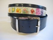 Image of Postage Belt - Navy with spectrum of flowers (M) - Free postage within Australia!