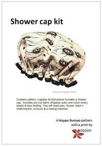 Image of Shower cap kit (featuring Pippijoe "Kiddy Up" in aqua)