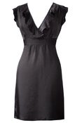 Image of Vintage Frill Front Black Dress
