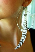 Image of "Stripe Feather Hoop" w "Puka Shell Hoop" (pair) 