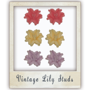 Image of Vintage Lily Studs - More colours available