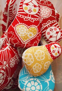 Image of matryoshka doll fabric panel