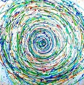 Image of Spinning no2 - original textural painting on wood 