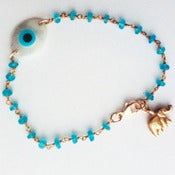 Image of BLUE STONE EYE & ELEPHANT BRACELET