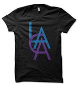 Image of LA CA Purple and Blue Los Angeles California t-shirt
