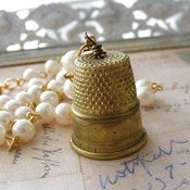 Image of Thimble charm necklace