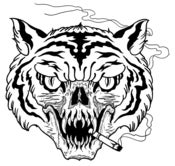 Image of Smoking tiger skull