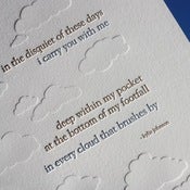 Image of limited edition letterpress print - in every cloud