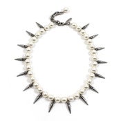 Image of Pure Expression Choker w/Small Pearls & Short Spikes