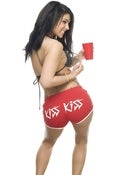 Image of Kiss Kiss Red + White Booty Shorts