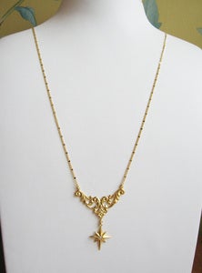 Image of Compass Rose w/ Diamond Necklace - Gold Vermeil