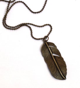 Image of Brass Feather Necklace