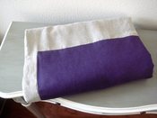 Image of Linen children's blanket/Playmat in a Tote Bag -Deep Purple