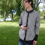 Image of Wade1 cut and sew linen hoodie [Limited edition]
