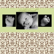 Image of 5x5 Baby Announcement Photo Card Template (T5X5B001)