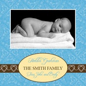 Image of 5x5 Square Baby Announcement Photo Card Template (T5X5B003)