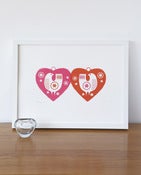 Image of hearts screenprint